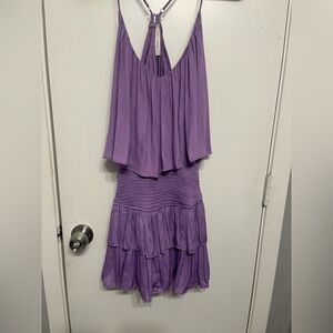 Mustard seed Ruffle Romper with adjustable straps   in lavender size small